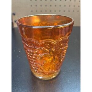 Vintage Imperial Carnival Glass Marigold Grape Pattern Tumbler Cup 4 " Tall